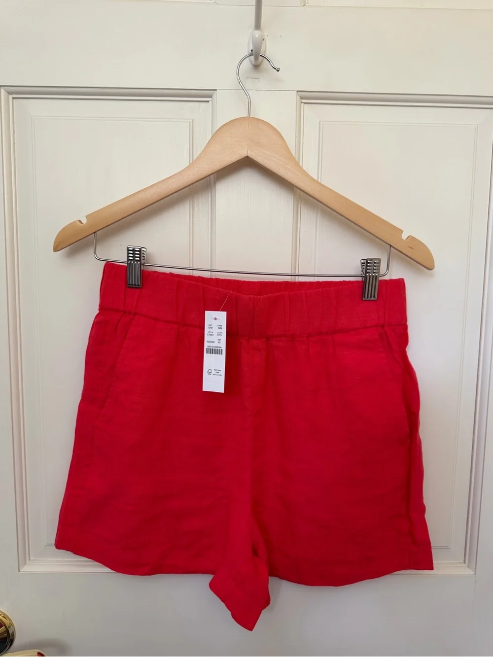 J. Crew Women’s Coral Elastic-Waist Tropez Linen Shorts